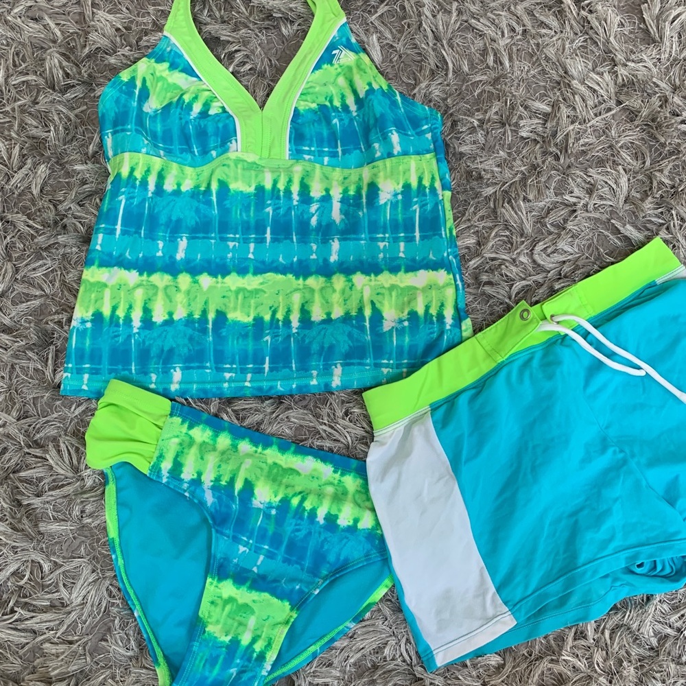 Zero x posit swim suit never worn size 14 blue